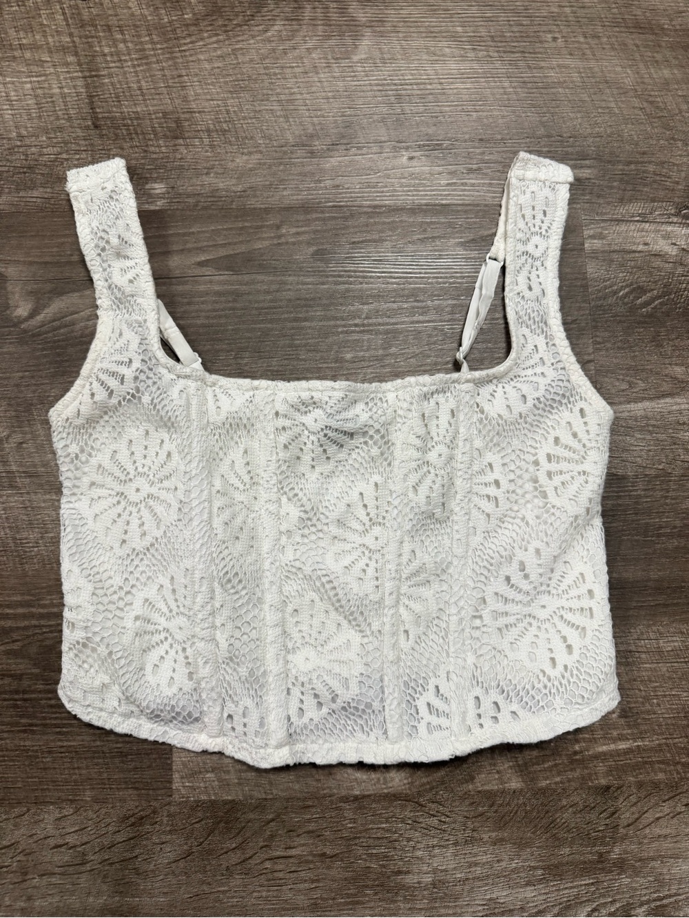 American Eagle White Tank Top Crop Top Size Small